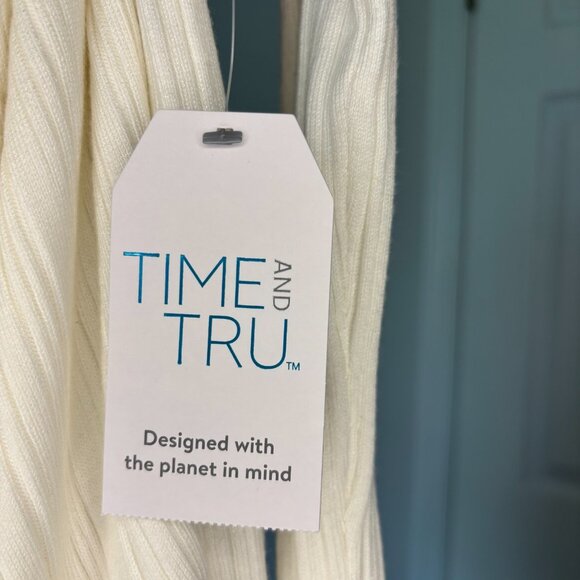 TIME AND TRU NEW Ribbed Turtleneck Womens XXL (20) White Long Sleeve - Picture 8 of 8